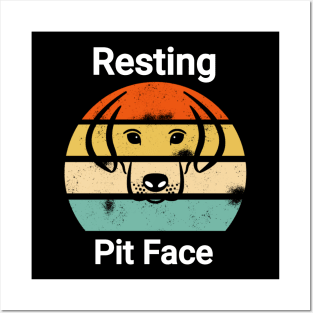 Vintage Resting pit face dog shirt Posters and Art